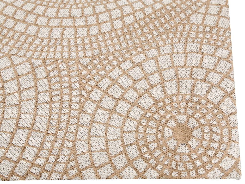 Jutový koberec 160 x 230 cm béžová/biela ARIBA Beliani