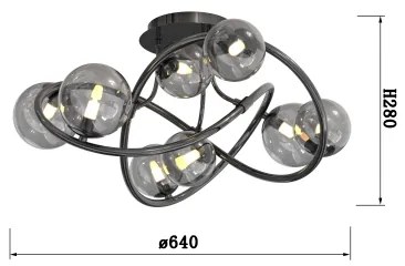 Wofi 9014-805 - LED Prisadený luster NANCY 8xG9/3,5W/230V čierna/chróm