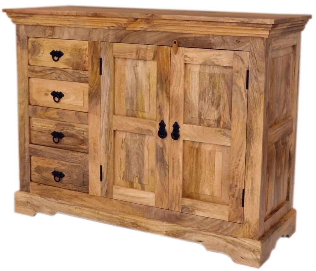 furniture-nabytek.cz - Rustikálna komoda z masívu mango 120x90x45