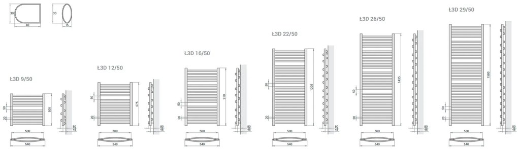 Regnis 3D Slza, Vykurovacie teleso 440x1205mm, 521W, biela, L3D120/40/WHITE