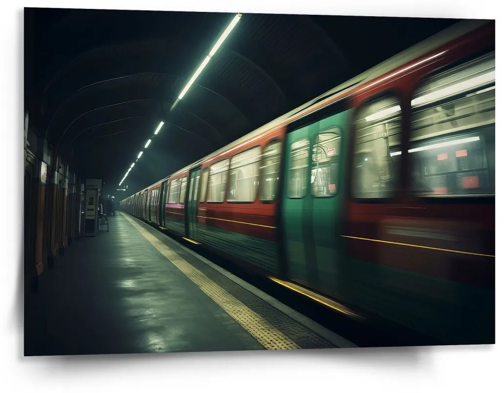 Sablio Obraz Metro na tmavej stanici - 150x110 cm