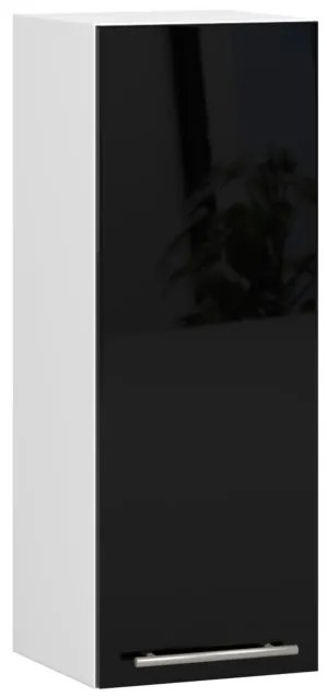 Horná kuchynská skrinka OLIWIA W 30 H720 biela / čierna, lesk