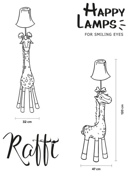 Happy Lamps - LED Detská stojacia lampa RAFFI LED/5,4W/230V žirafa