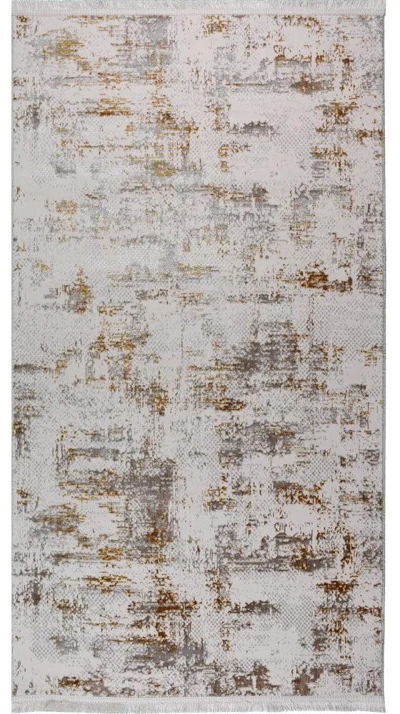 Krémovobiely/v zlatej farbe prateľný behúň 80x300 cm Gold – Vitaus