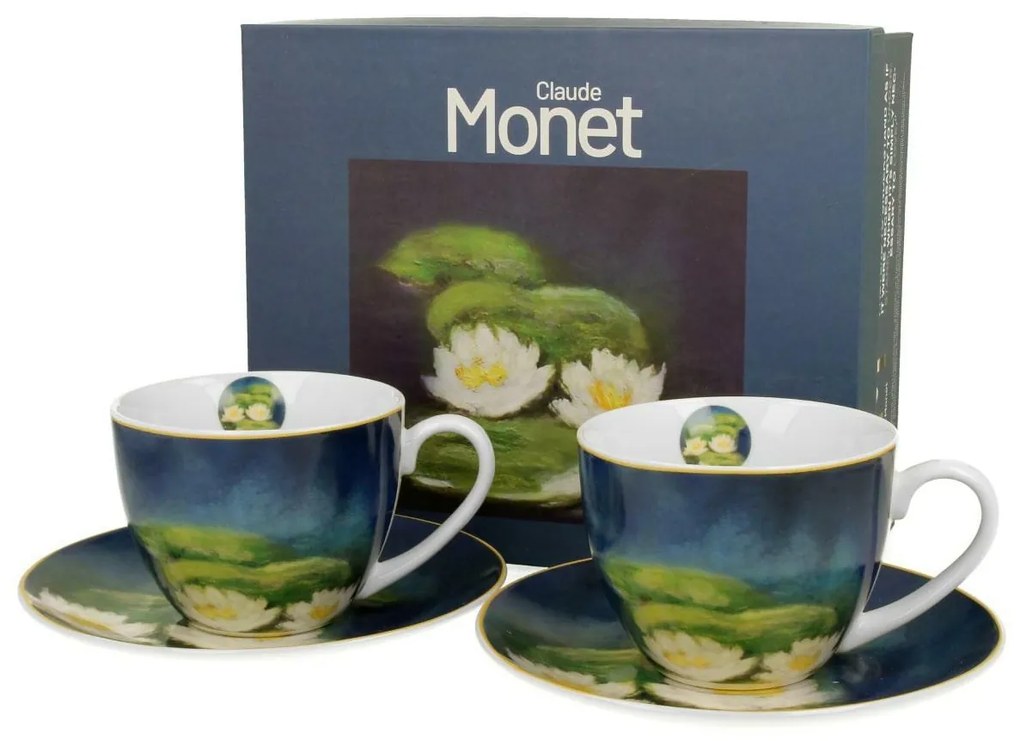 Duo Porcelánová šálka s podšálkou Monet Nenufars 270 ml sada 2ks