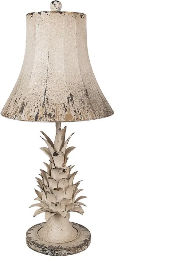 Béžová antik kovová stolná lampa Brocante pineapple - Ø 30*64cm E27/ 1*60W