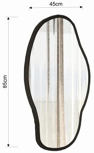 Nástenné zrkadlo COULDY 85x45 cm čierna