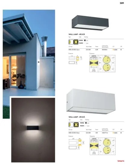 Redo 90153 - LED Vonkajšie nástenné svietidlo LAMPRIS 1xLED/9W/230V IP65