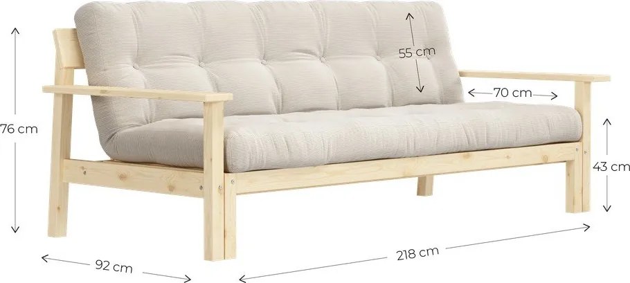 Ružová rozkladacia pohovka 218 cm Unwind - Karup Design