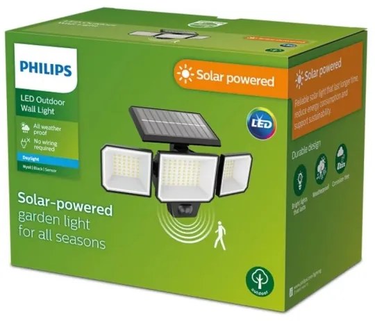 Philips - LED Solárny nástenný reflektor so senzorom NYSIL 3xLED/8,7W/3,7V IP65