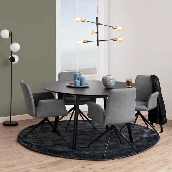 Moderná otočná stolička GIRONA 59 cm svetlosivá