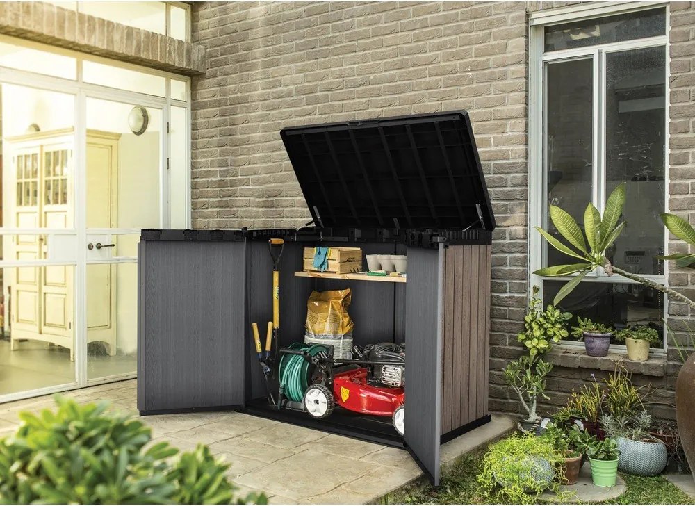 Hnedý plastový záhradný úložný box Deco – Keter