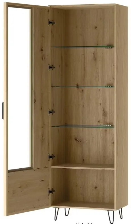 Vitrína z masívu BIMBO 10 s LED, dub dziki/ artisan olej