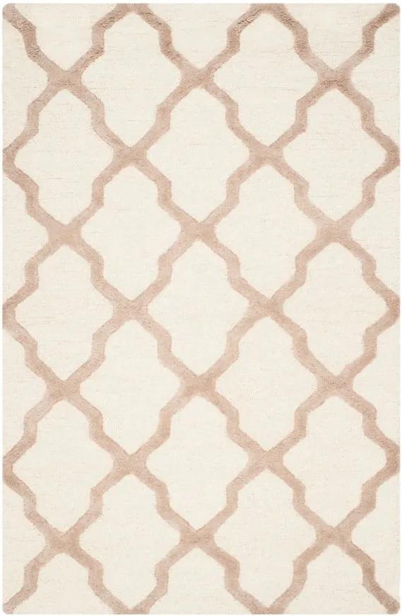 Bielo-béžový vlnený koberec Safavieh Ava, 121 × 182 cm