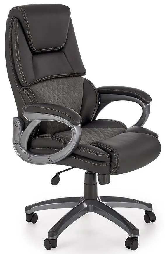 Otočné kreslo Steven čierna/sivá