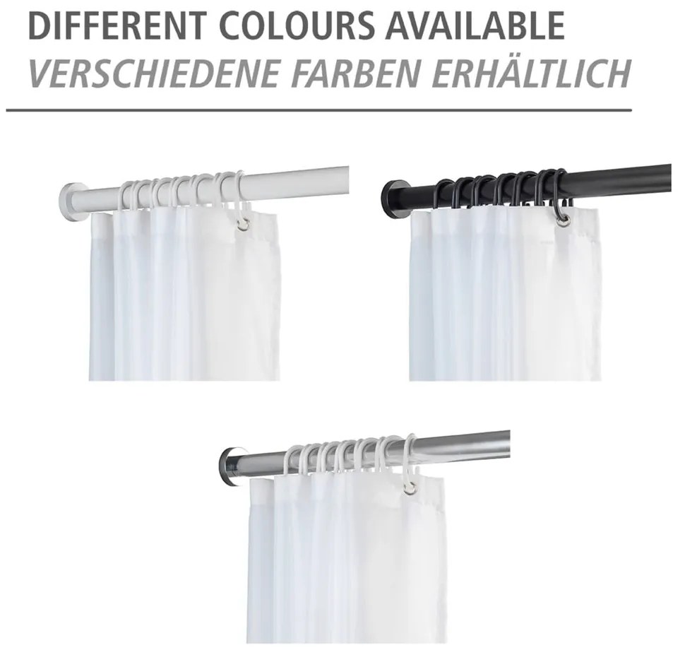 Čierna teleskopická tyč do kúpeľne Wenko Luz, dĺžka 110-185 cm