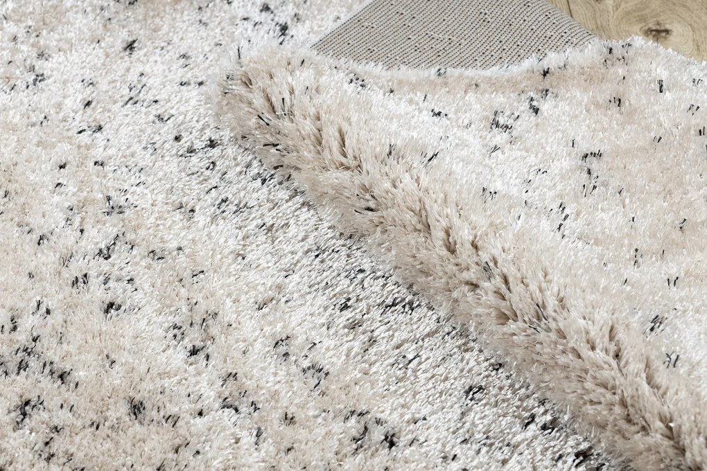 Koberec FLUFFY 2372 shaggy,  bodky krém / antracit