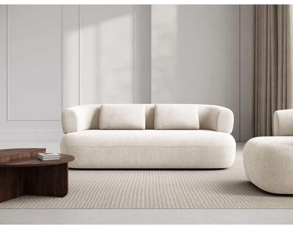 Béžová pohovka z textílie bouclé 178 cm Jenny – Micadoni Home