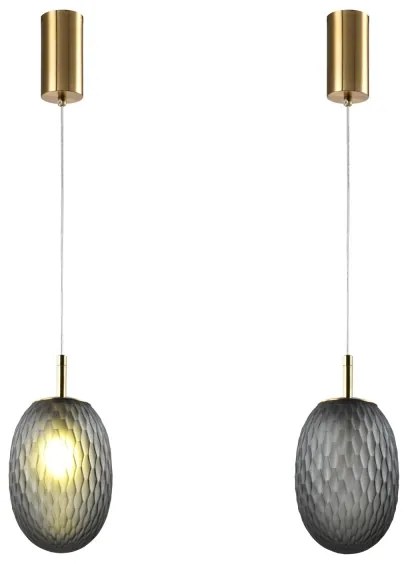 Luster na lanku 1xE14/25W/230V šedá pr. 15 cm