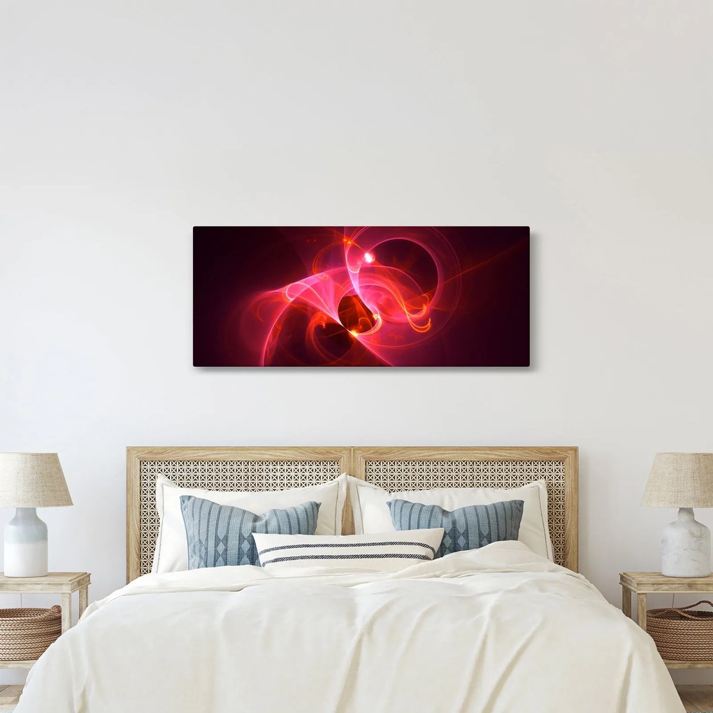 Moderný obraz ružovej abstrakcie (120x50 cm)