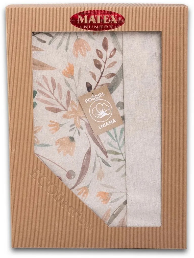 Obliečky zo zmesi bavlny a ľanu Lúka, 220 x 200 cm, 2 ks 70 x 80 cm