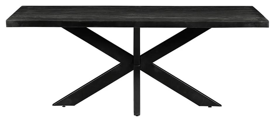 Jedálenský stôl z mangového dreva Memphis Black obdĺžnik 280x120 cm Mahom