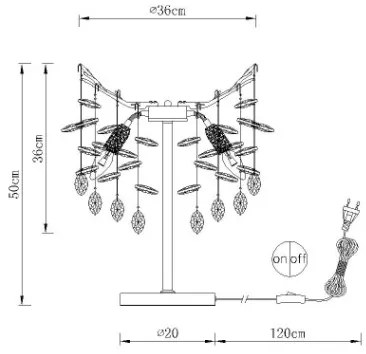 Globo 64138TS - Stolná lampa QUEENA 3xE14/40W/230V strieborná