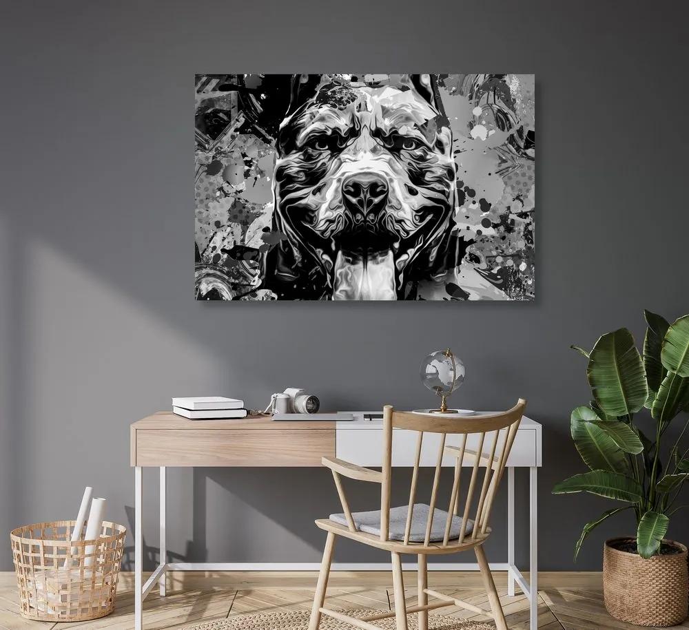 Obraz ilustrácia psa v čiernobielom prevedení Varianta: 120x80