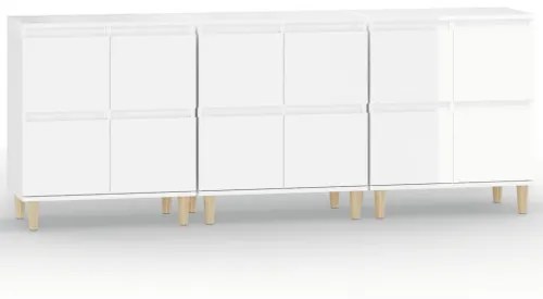 vidaXL Komody 3 ks lesklé biele 60x35x70 cm kompozitné drevo-