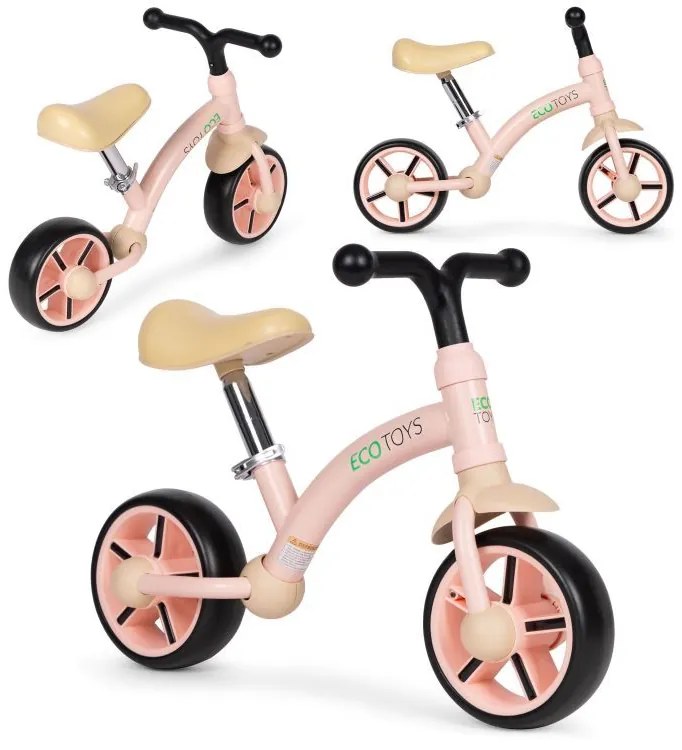 Detské odrážadlo -  bicykel ECOTOYS ružová