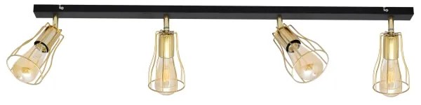 Bodové svietidlo TUBE 4xE27/15W/230V zlatá/čierna