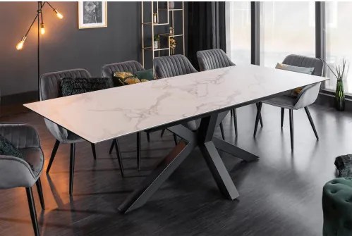 Rozkladací jedálenský stôl Eternity 41218 180/225x90cm Ceramik white marble  - Komfort-nábytok
