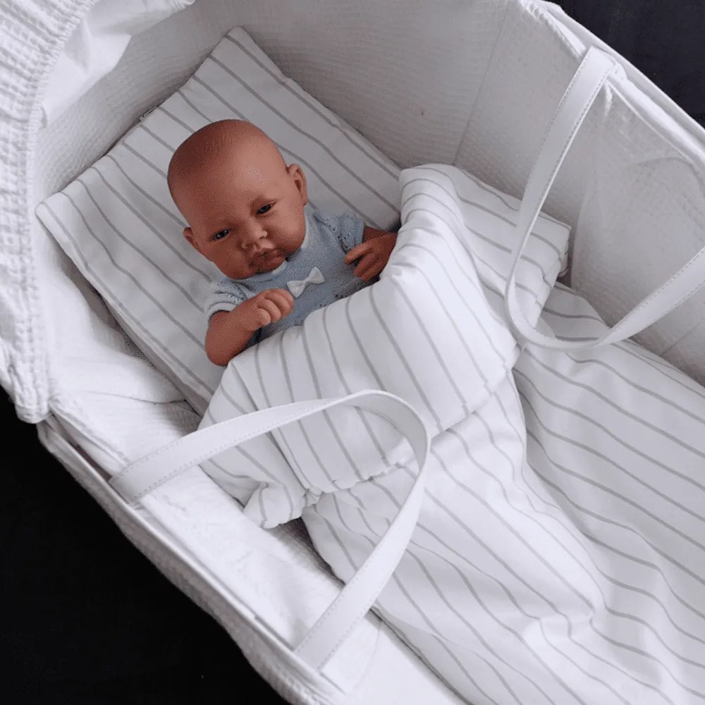 Obliečky s výplňou pre deti sivé pruhy 50×65cm