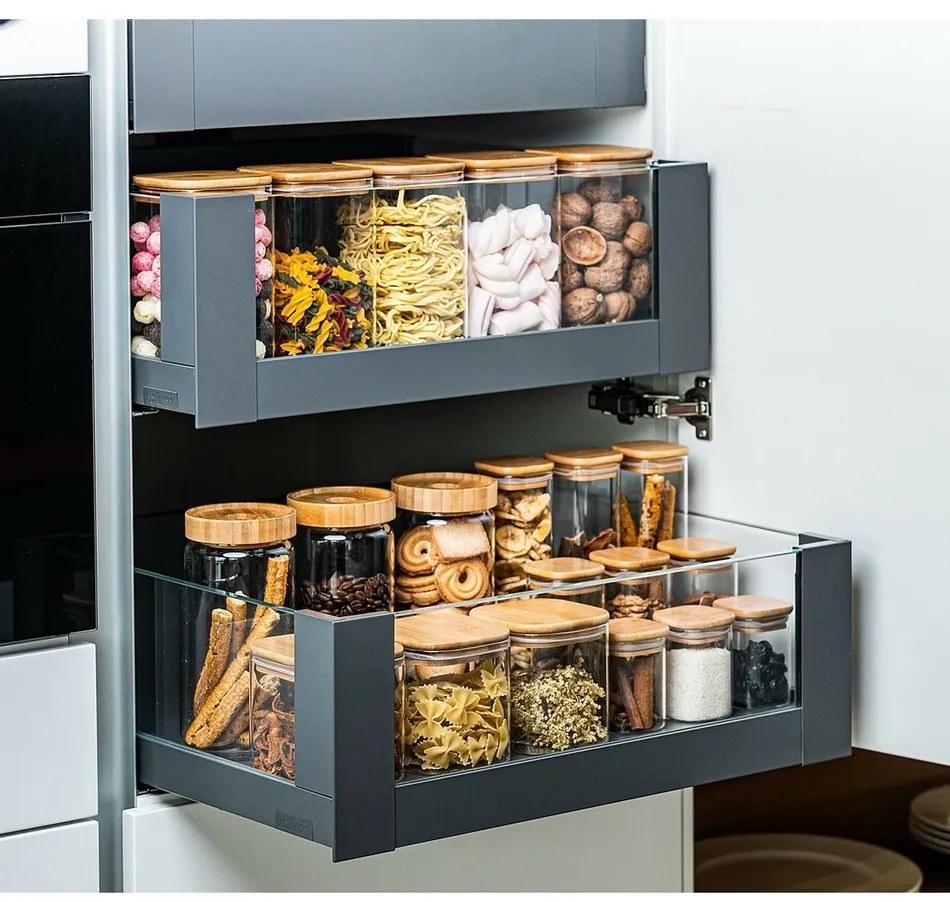 4Home Sklenená dóza na potraviny s vekom Bamboo, 950 ml, 950 ml