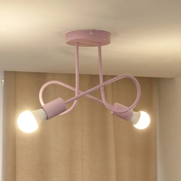Prisadený luster OXFORD 2xE27/15W/230V ružový