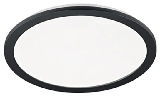 Okrúhle stropné svietidlo čierne 40 cm vrátane LED 3-stupňovo stmievateľné IP44 - Lope