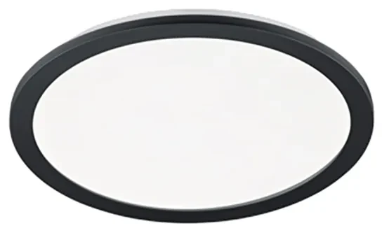 Okrúhle stropné svietidlo čierne 40 cm vrátane LED 3-stupňovo stmievateľné IP44 - Lope