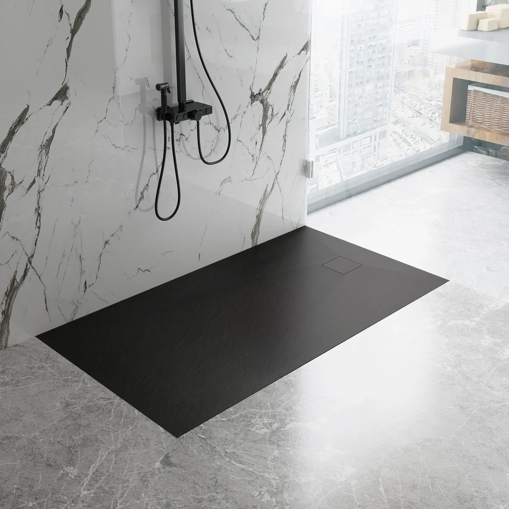 Rea Magnum Black, SMC sprchová vanička 100x80x2,5 cm, čierna, REA-K3330