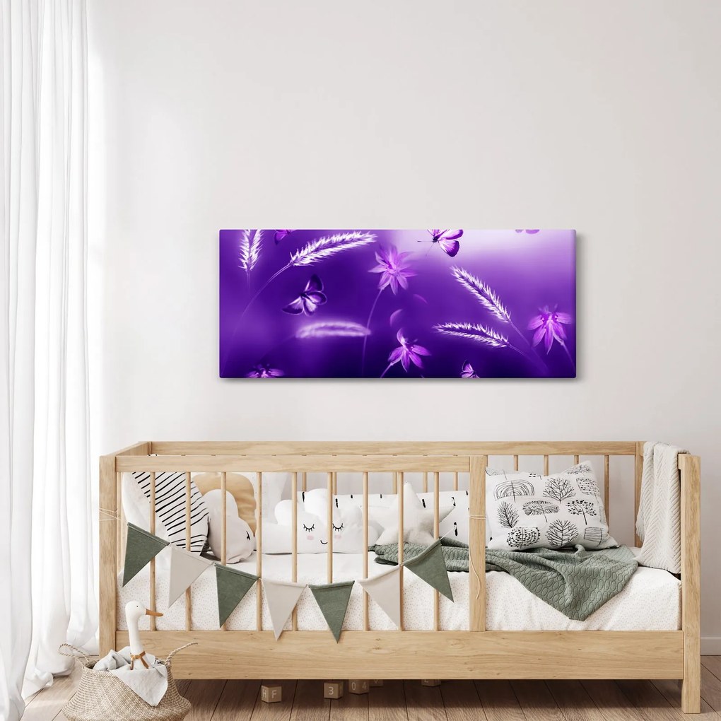 Obraz - Motýlia lúka (120x50 cm)