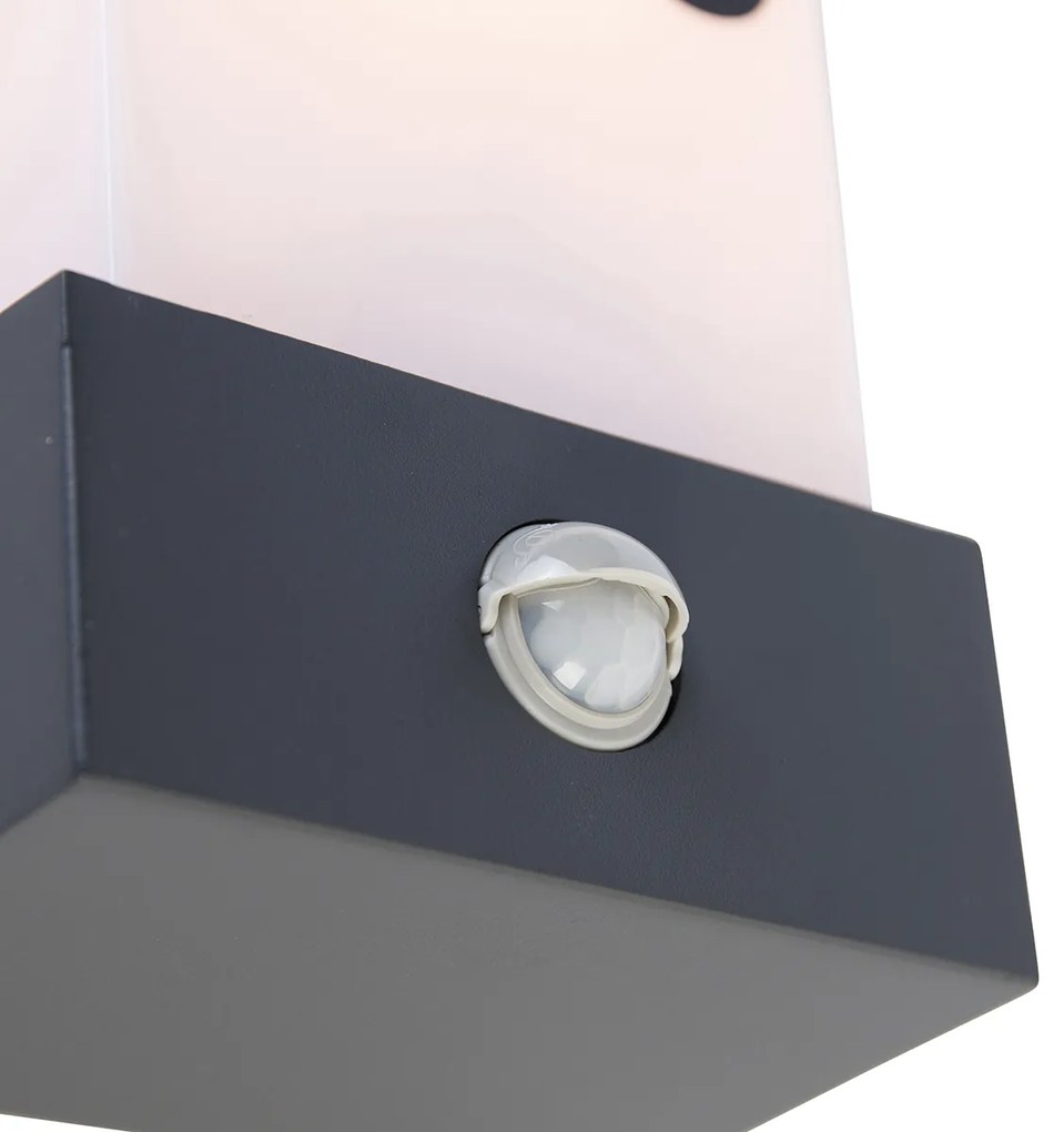 Vonkajšia nástenná lampa tmavosivá IP44 s detektorom pohybu - Tide