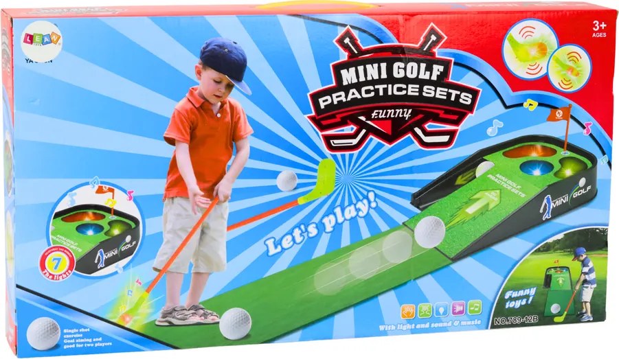 LEAN Toys Mini golfový set Arkádová hra Zvuky Svetlá