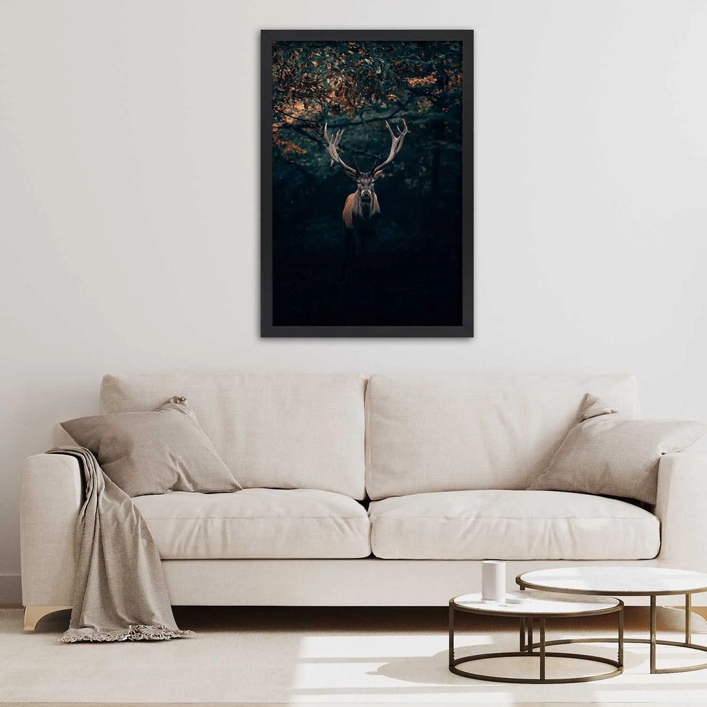 Gario Plagát Jeleň v kríkoch Farba rámu: Bez rámu, Rozmery: 40 x 60 cm