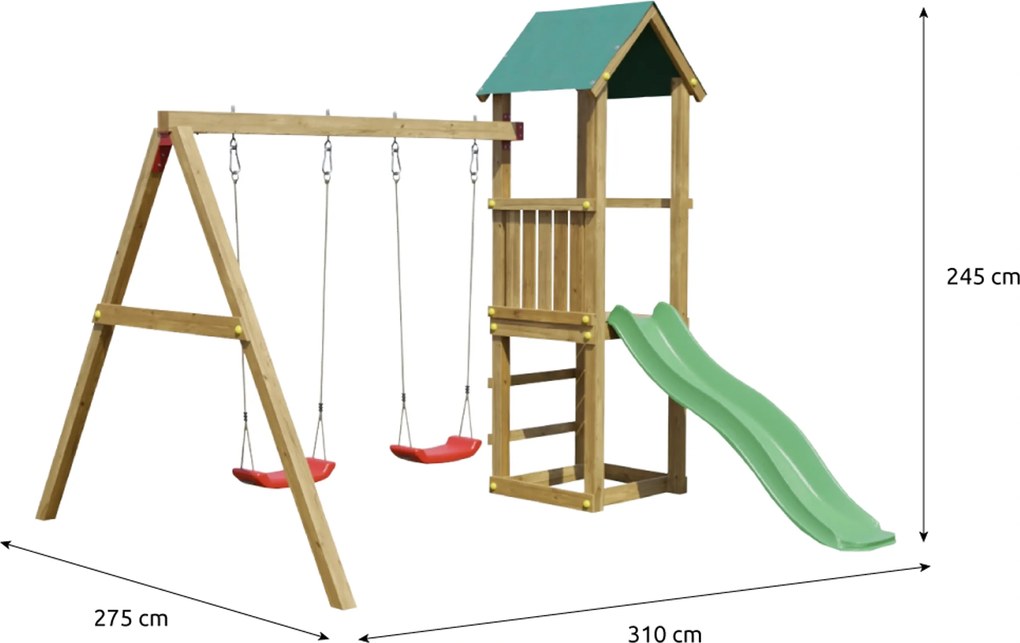 Marimex | Detské ihrisko Marimex Play Basic 008 + zelená šmykľavka | 11640470