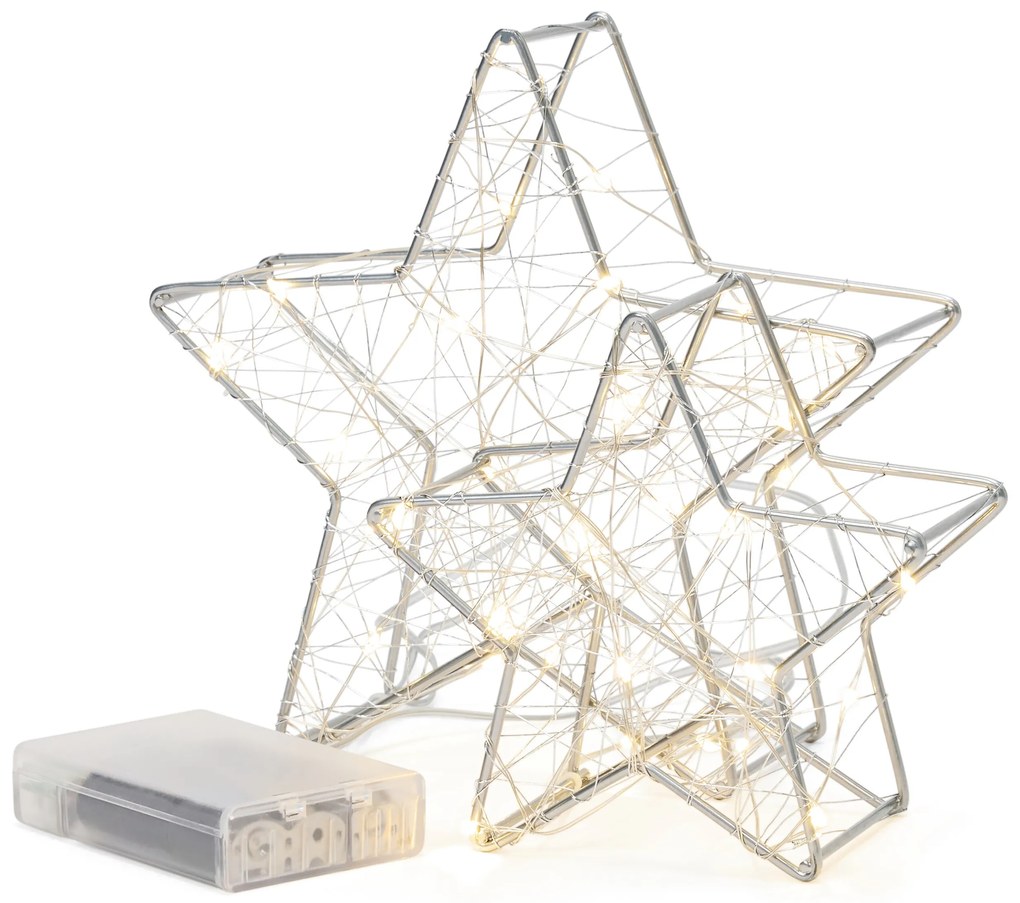 Dekoračné LED hviezdy, 2 ks, malé
