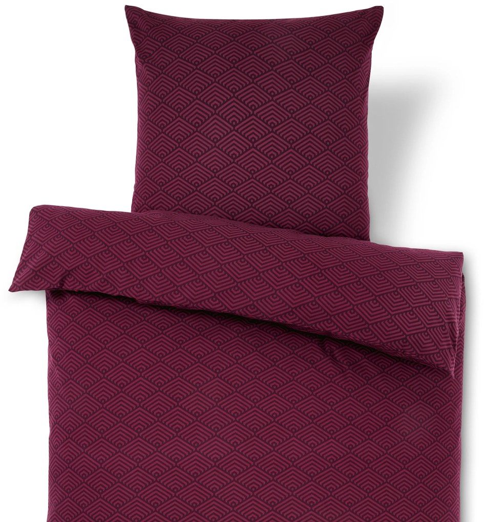 Flanelová posteľná bielizeň, štandardná veľkosť, bordovočervená