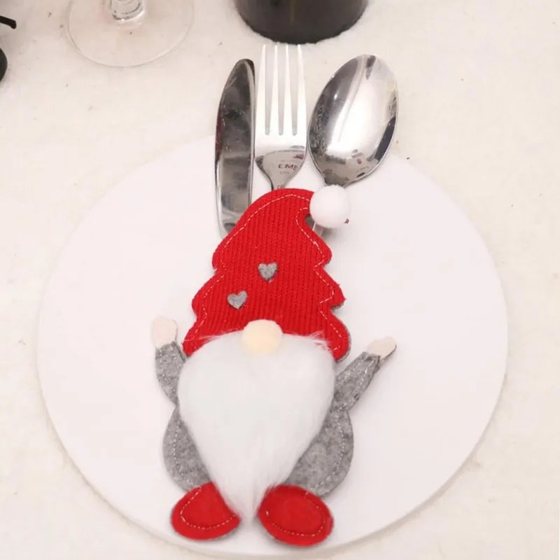 Puzdro na príbor SANTA GNOME červené, 1 ks