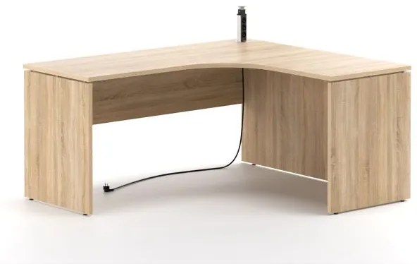 Drevona, REA PC stôl, RP-SRD-1600, PRAVÝ , dub canyon