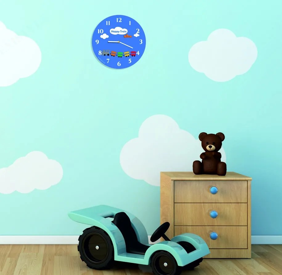 SENTOP | Moderné nástenné hodiny do detskej izby I SENTOP FL-z97-BLUE-RAL5015 analógové