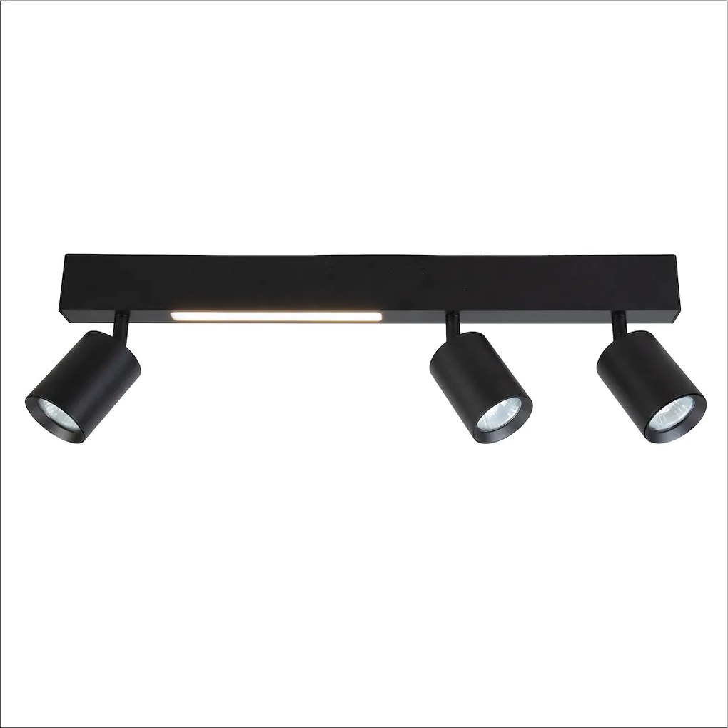 EUlight Stropné svietidlo Magnet, 3x čierne kovové tienidlo + 1x LED 5W, b