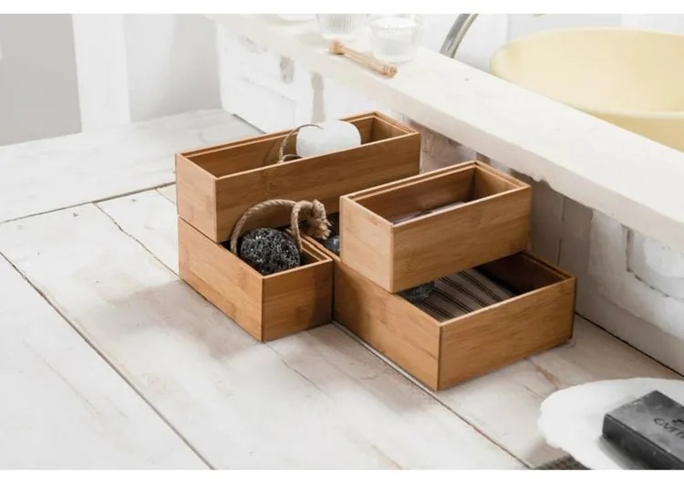 Organizér Compactor Bamboo Box, 30 x 7,5 x 6,35 cm, prírodné drevo